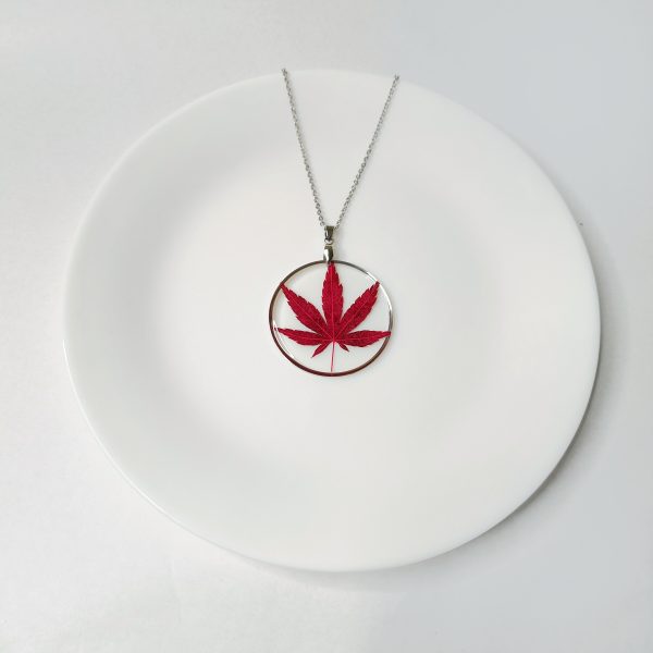 Red Maple leaf Unisex Pendant